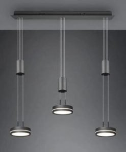 Suspension FRANKLIN LED Anthracite , variateur intégré, de marque allemande