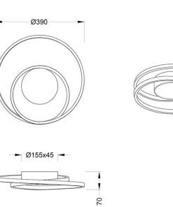 Alternative view of Plafonnier ZIBAL led, intensité variable de marque allemande , argenté .