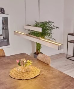 Alternative view of Suspension INICIO LED Nickel mat , lumière et intensité variables avec bouton tactile, marque allemande haut de gamme.