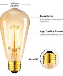 Alternative view of Ampoule LED Ambré  E27 60W Blanc  chaud