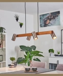 Suspension ZUOZ Nickel mat, Écru, 4 lumières orientables, de marque allemande.