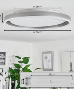 Alternative view of Plafonnier  RITUS LED gris poudré , intensité variable, de marque allemande..