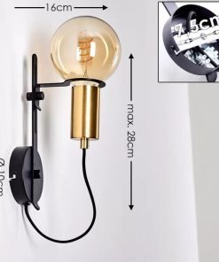 Alternative view of Applique murale KIREHITO Laiton et métal noir .