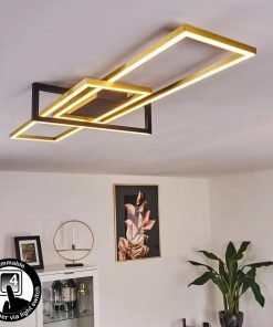 Plafonnier design Omega LED Noir et Or , variateur intégré, de marque allemande.