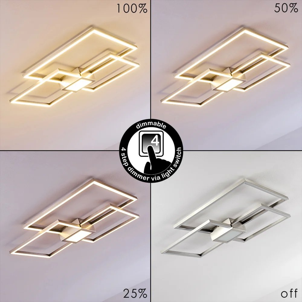 Plafonnier NARPES LED Nickel mat , variateur intégré.De marque allemande. – Image 2