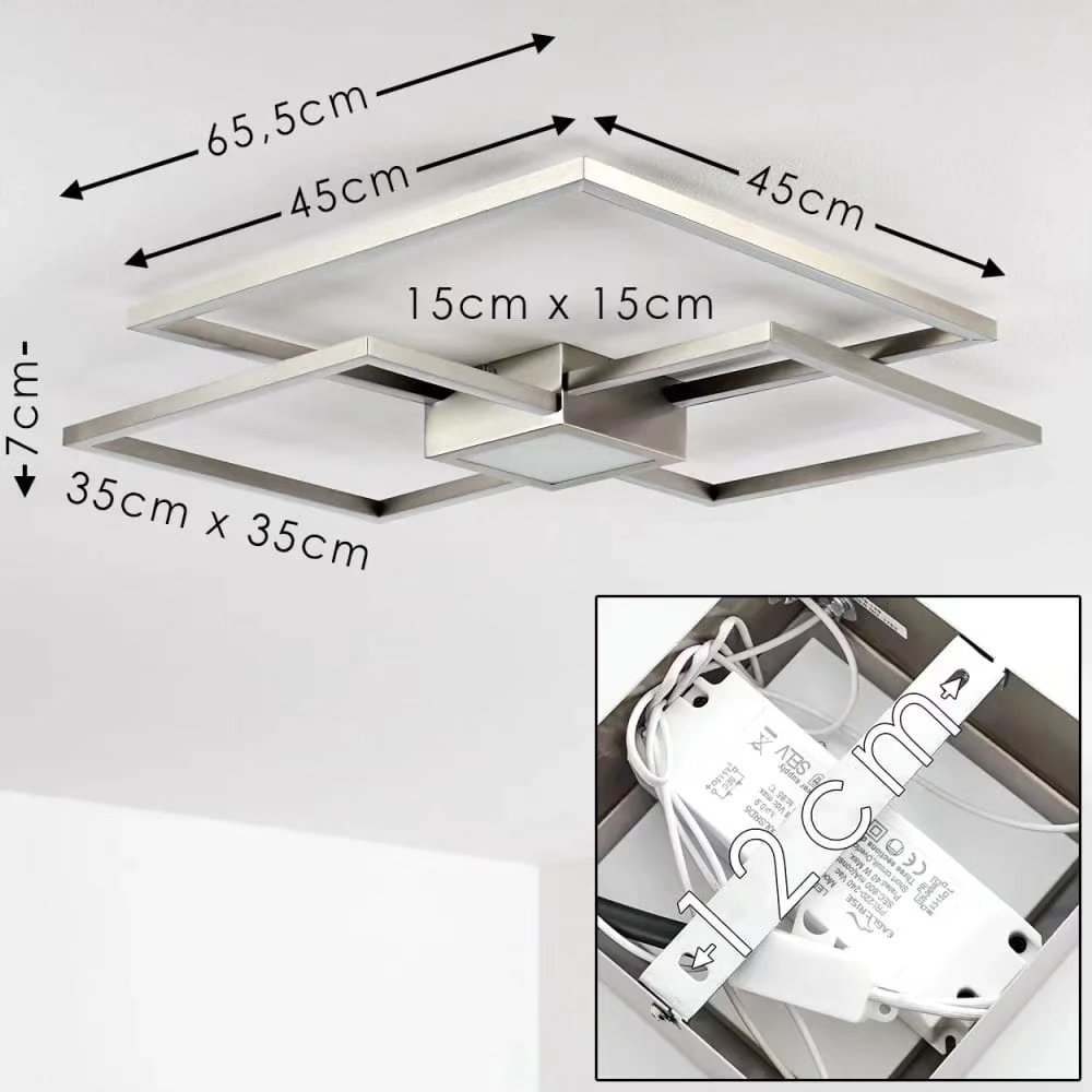 Plafonnier NARPES LED Nickel mat , variateur intégré.De marque allemande. – Image 4
