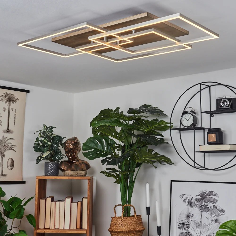 Plafonnier led design moderne, lumière et intensité variables avec télécommande.