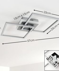 Alternative view of Plafonnier led design, VENIDA , finition nickel mat.De marque allemande.