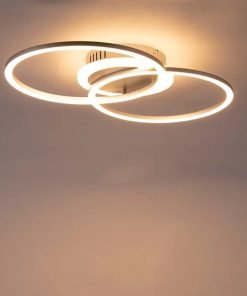 LITHGOW, plafonnier led design moderne allemand, variateur intégré.
finition nickel mat.
