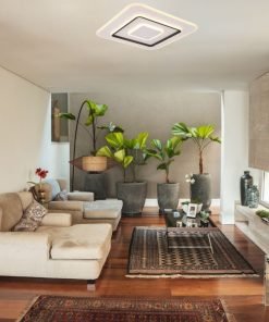 Alternative view of JORA ,plafonnier LED design moderne intemporel, variateur avec télécommande.