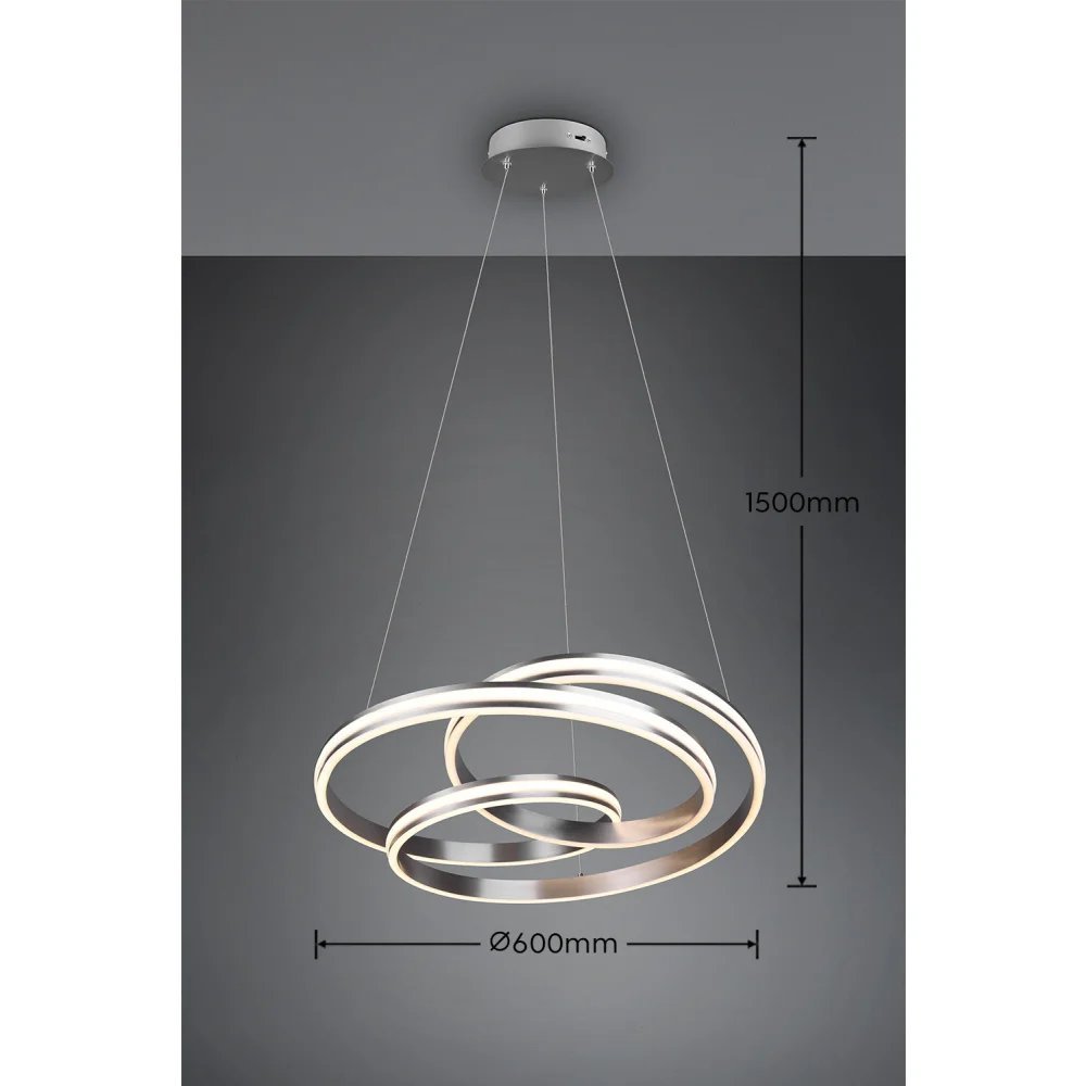 Nuria : L'élégance lumineuse pour vos grands espaces , finition nickel mat. de marque allemande haut de gamme. – Image 4