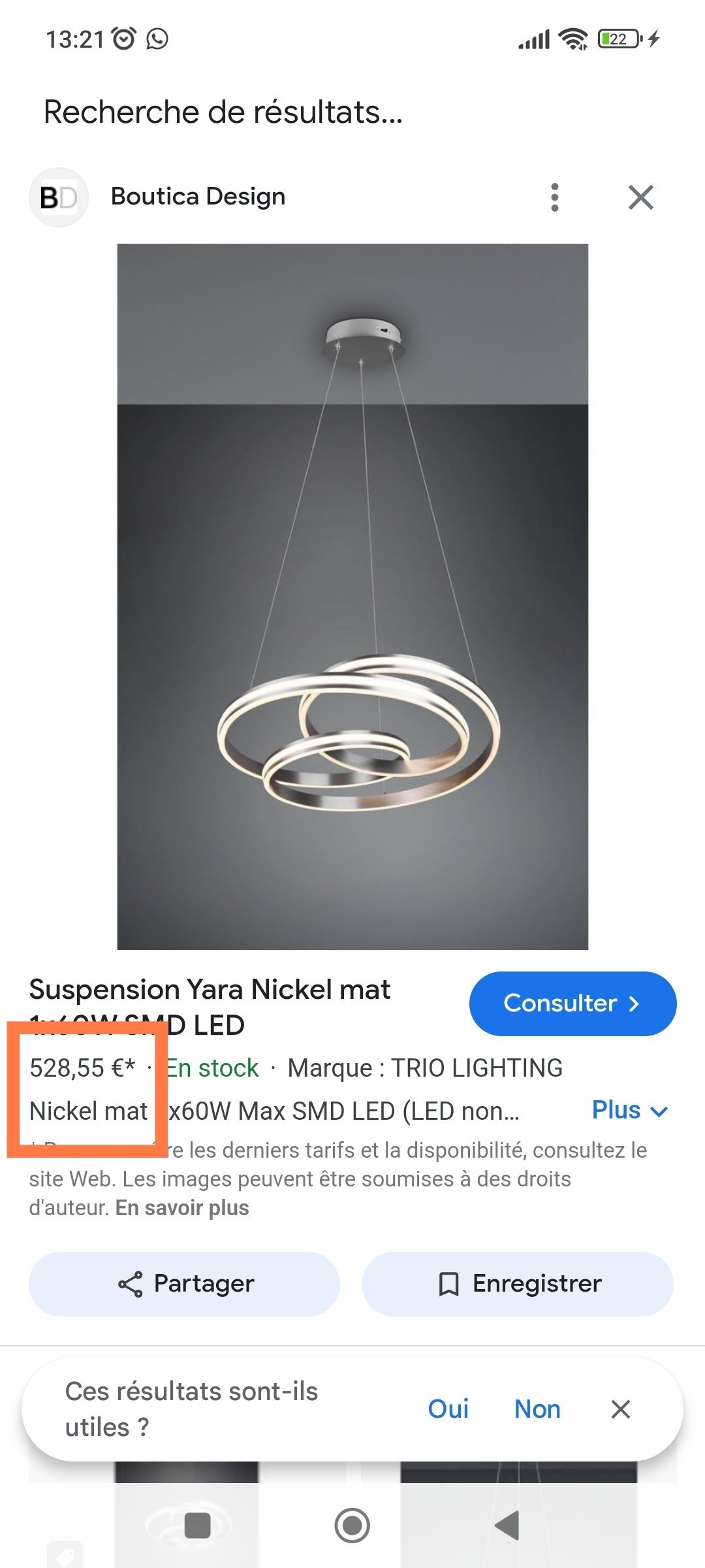 Nuria : L'élégance lumineuse pour vos grands espaces , finition nickel mat. de marque allemande haut de gamme. – Image 5