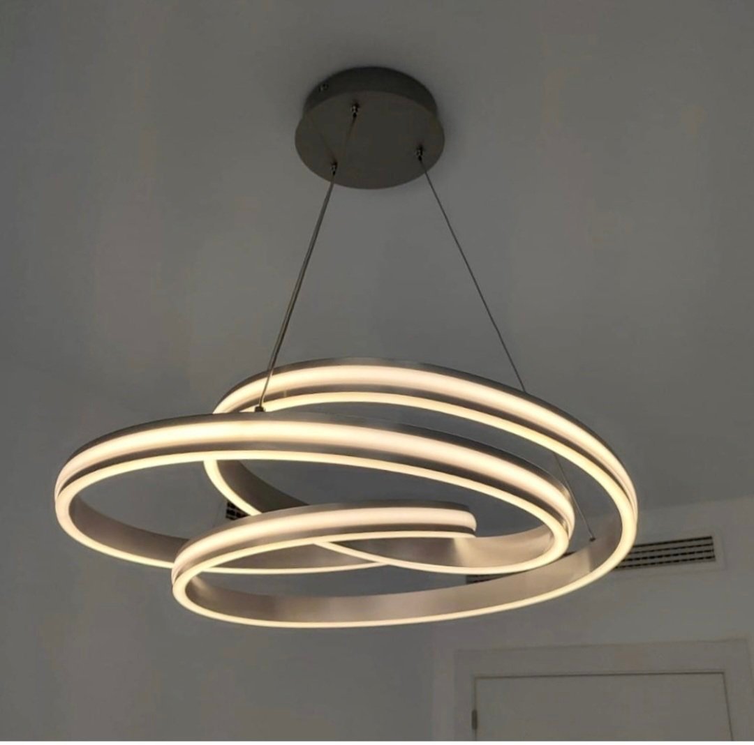 Nuria : L'élégance lumineuse pour vos grands espaces , finition nickel mat. de marque allemande haut de gamme.