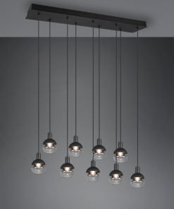 Alternative view of Suspension Melani– L’élégance du design allemand en verre noir et fumé.