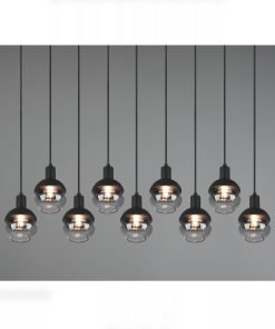 Suspension Melani– L’élégance du design allemand en verre noir et fumé.