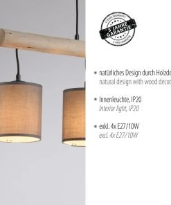 Alternative view of Suspension Leuchten-Direkt GREEN TRIBU Écru, Noir, 4 lumières