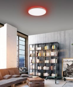 GUSTAVE ,plafonnier LED design moderne élégant fin, variateur avec télécommande.