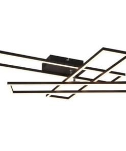 CORSA, plafonnier LED design allemand, noir mat,variateur avec télécommande.