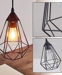 Suspension 𝑪𝑬𝑵𝑶𝑽𝑨 – style industriel en métal noir mat.