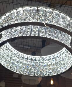 Alternative view of Suspension LED ZEVION en PUR cristal et acier inoxydable – Dimmable & température réglable